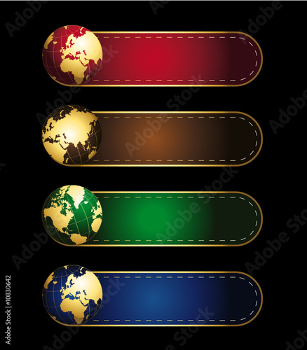 Globes buttons banners