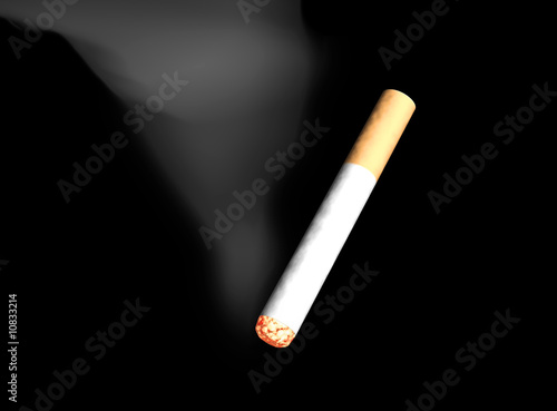 Fresh fuming cigarette, 3d isolated