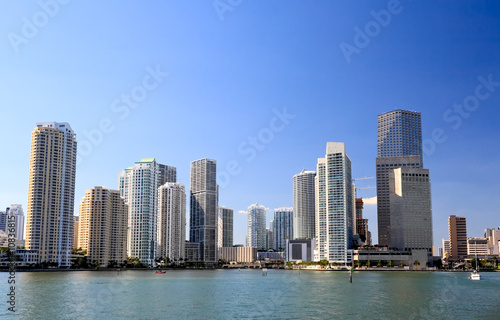 The high-rise buildings in downtown Miami