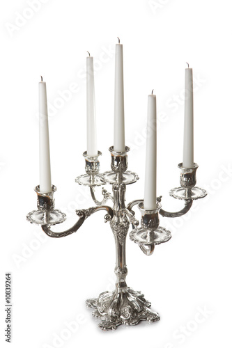 Silver candlestick isolated
