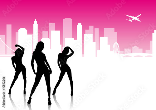 Fashion girls - city vector pack