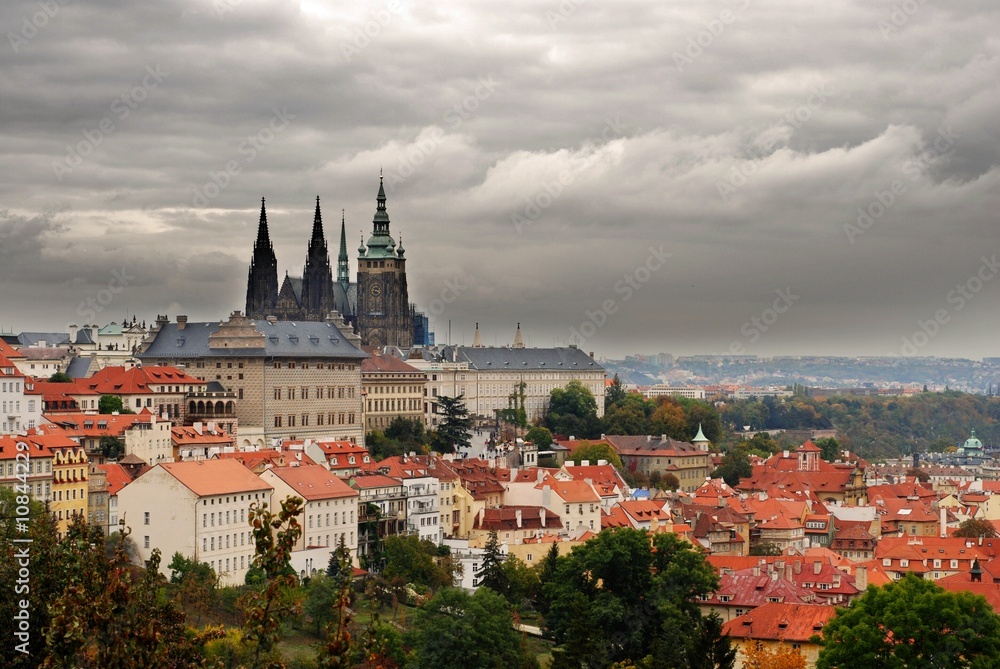 Prague Castle with a beautiful clouds