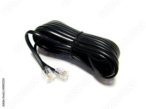 Black telephone cable