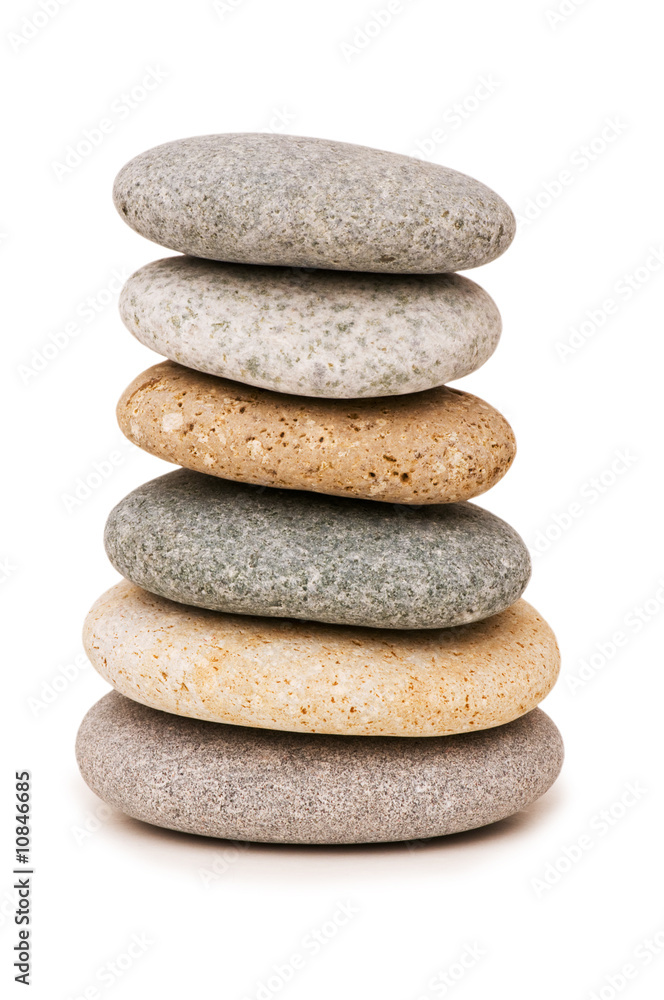 Stack of pebbles isolated on the white background Stack of pebbles isolated on the white background