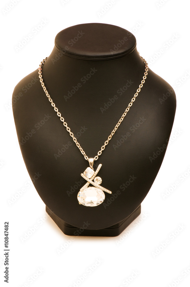 Woman necklace isolated on the white background Woman necklace isolated on the white background