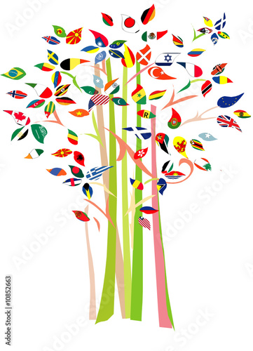 Tree with various flags on branch.