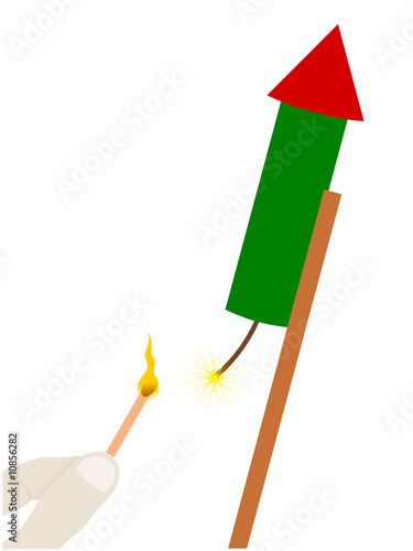 feuerwerks-rakete anzünden