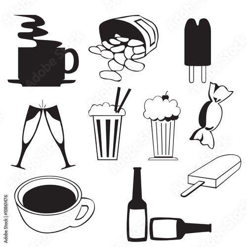 drink and delicatessen vector collection