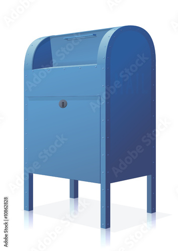 Closed Blue Mailbox