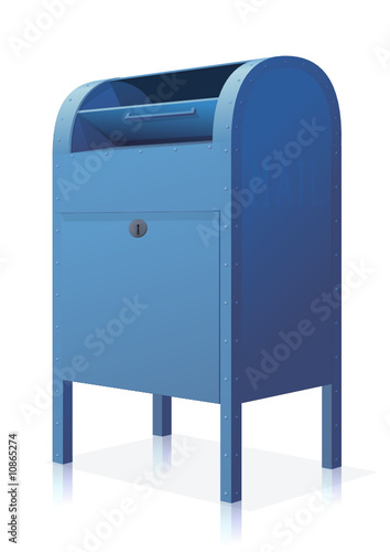 Opened Blue Mailbox