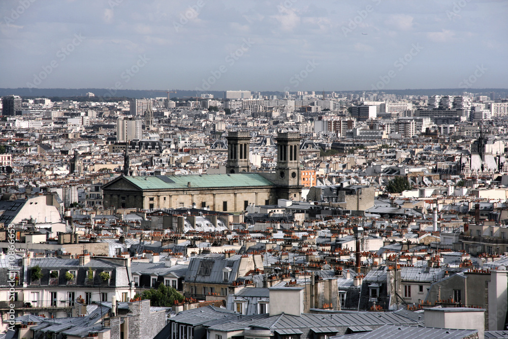 Paris cityscape seen from Montmartre