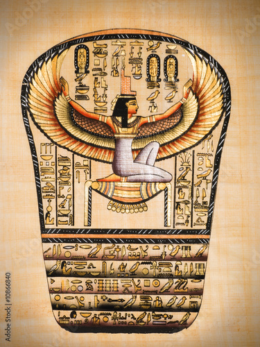 Cuadro en lienzo Egyptian papyrus showing Isis, called as Mather of gods