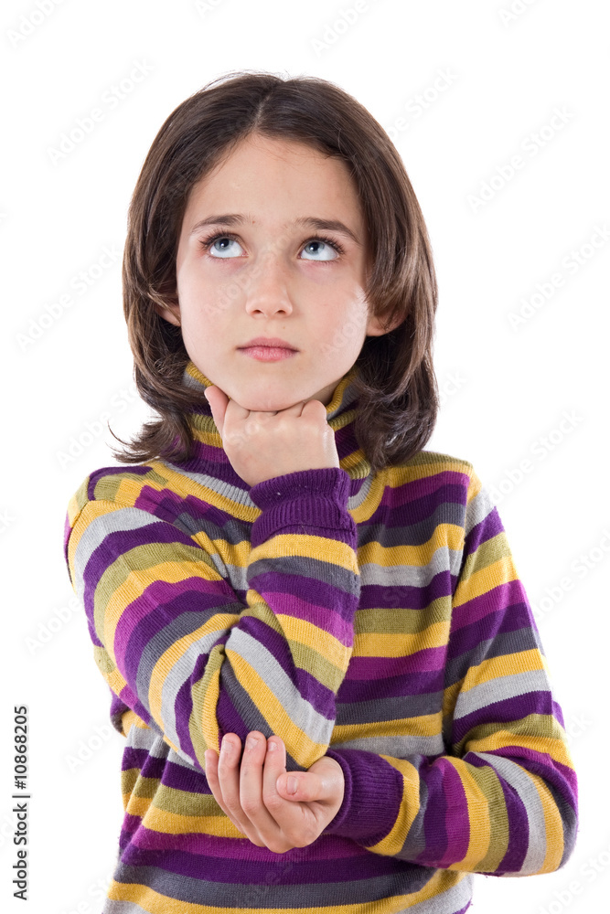 Portrait of adorable girl thinking Portrait of adorable girl thinking