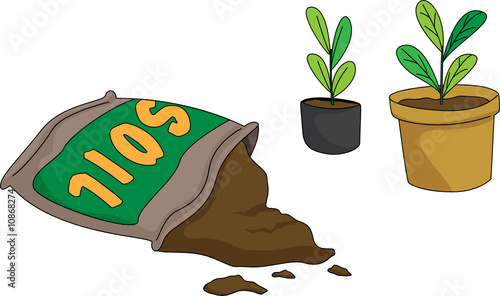 soil and pots