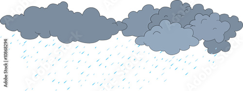 rain clouds on white illustration