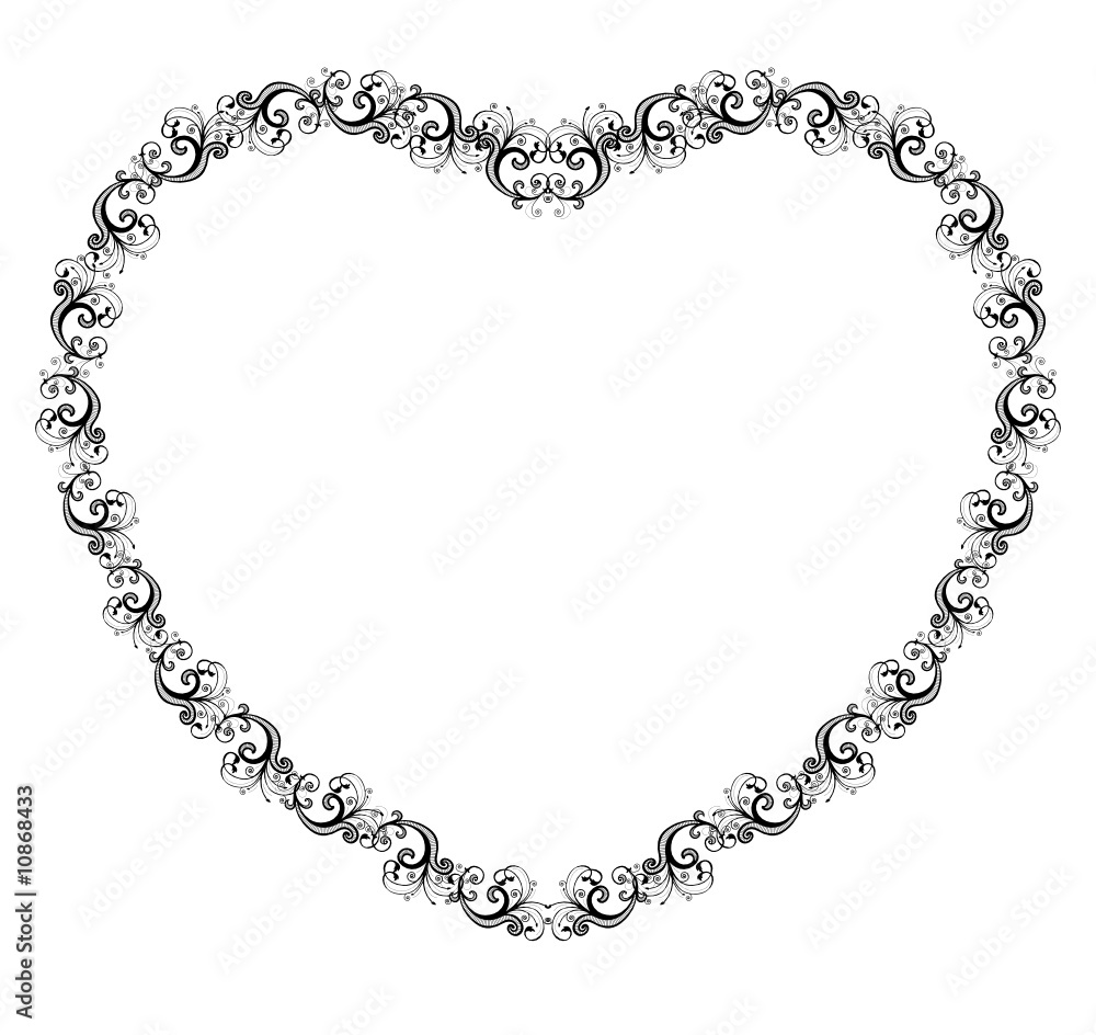 Vector illustration of a heart border Vector illustration of a heart border