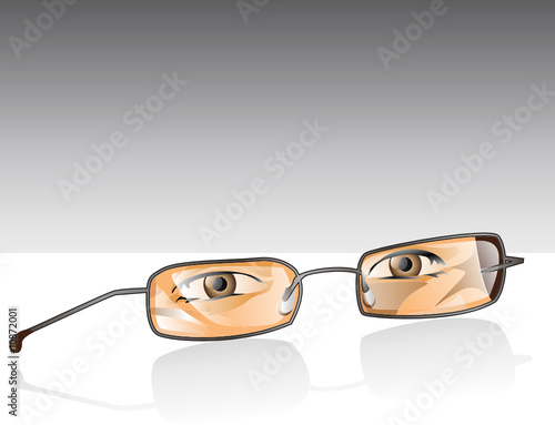 Reading glasses with eyes.