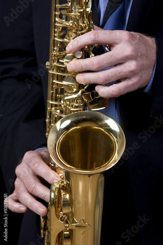 Photography jazz musician playing saxophone