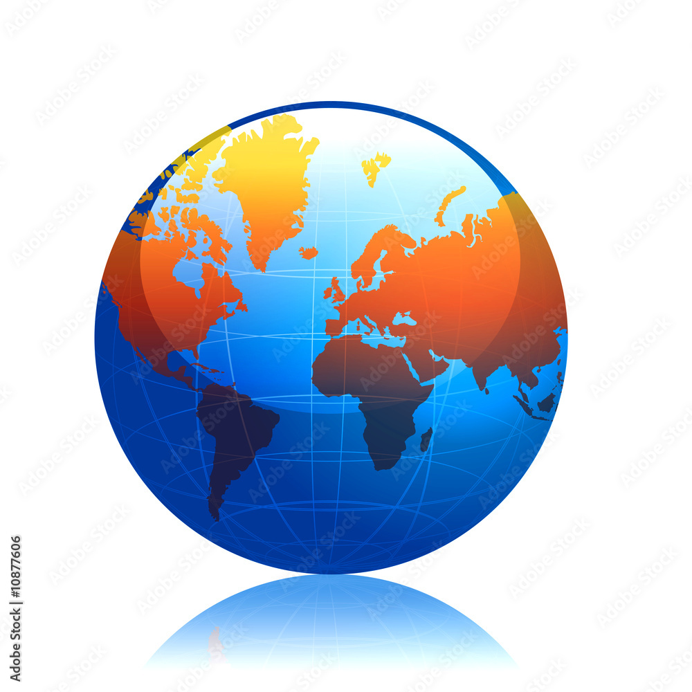 Fototapeta premium Globe, terrestre,terre,planète,planisphère, bleu, monde,
