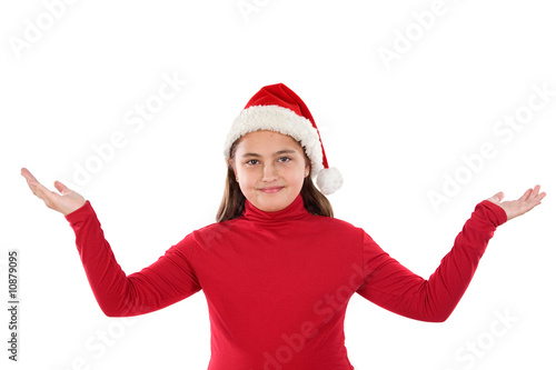 Beautiful girl with hat of christmas