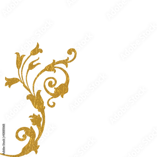 FLORAL OR VECTEUR FOND BLANC