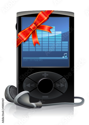 Lecteur MP3 noir en cadeau (reflet)