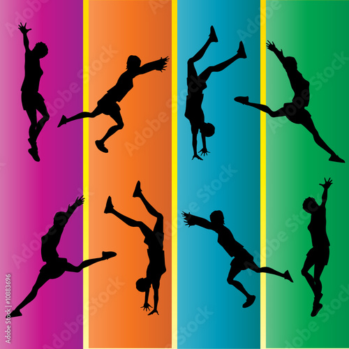 Hand Spring Gymnastic Silhouettes