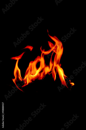 Fire on a black background.