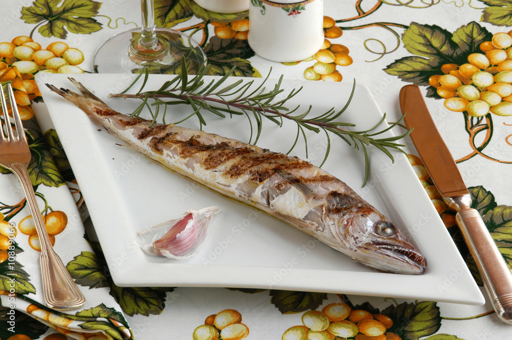 Foto Stock Luccio ai ferri - Secondi di pesce - Ricette del Veneto | Adobe  Stock