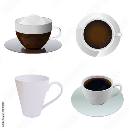 coffee cup vector set