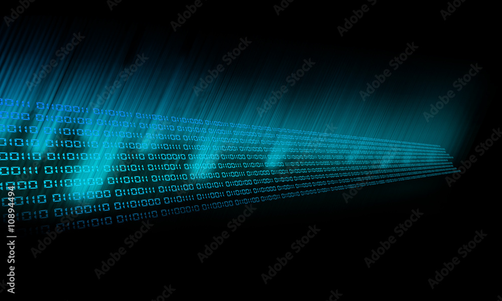 Binary Code glow - obrazy, fototapety, plakaty 