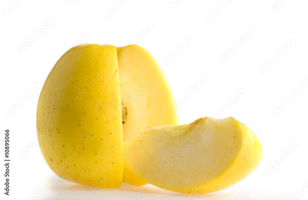 cut yellow apple