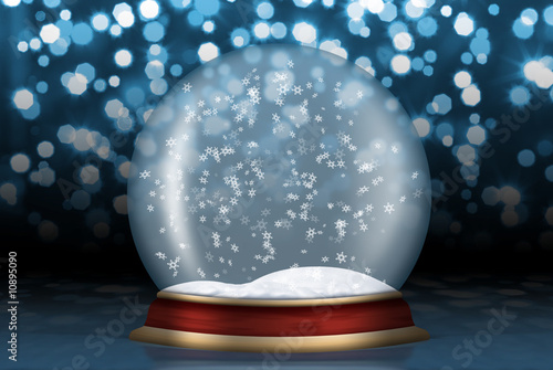 Glass sphere with snow from background