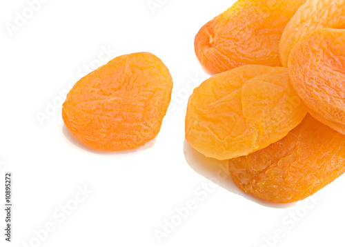Dried apricots isolated on white background