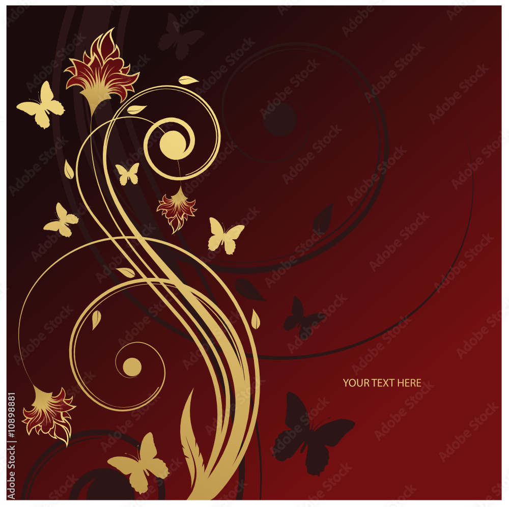 floral abstract background with butterflies floral abstract background with butterflies