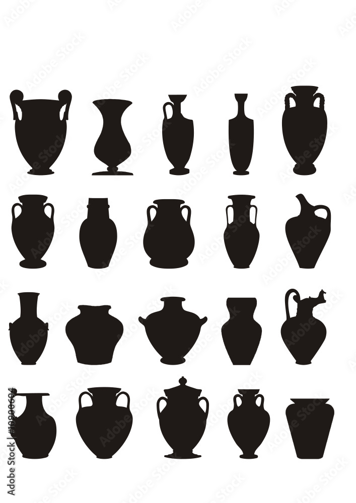 vector silhouettes of ancient utensils vector silhouettes of ancient utensils