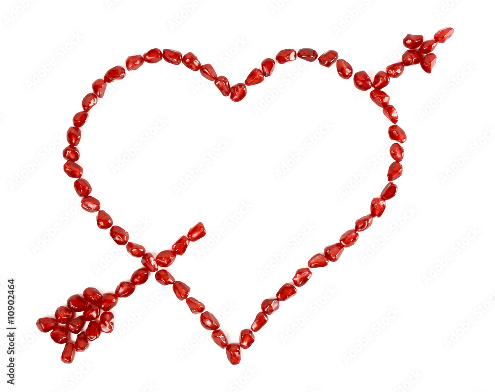 Single Valentine's heart pierced by arrow Single Valentine's heart pierced by arrow