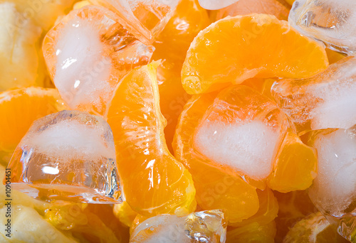 Tangerines with ice