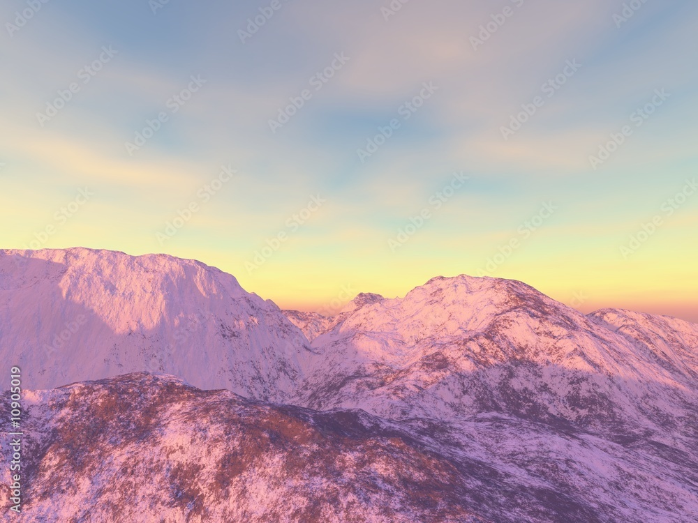 Sonnenaufgang im Gebirge