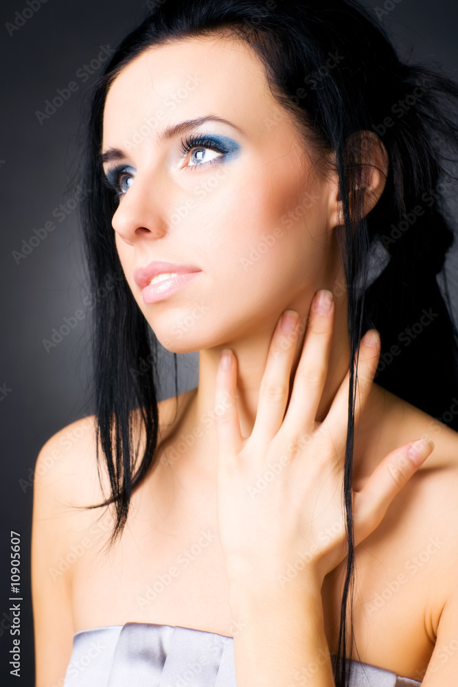 Young brunette woman soft portrait Young brunette woman soft portrait