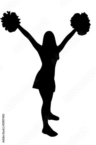 Isolated cheerleader silhouette