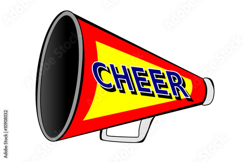 A Cheerleader megaphone on white