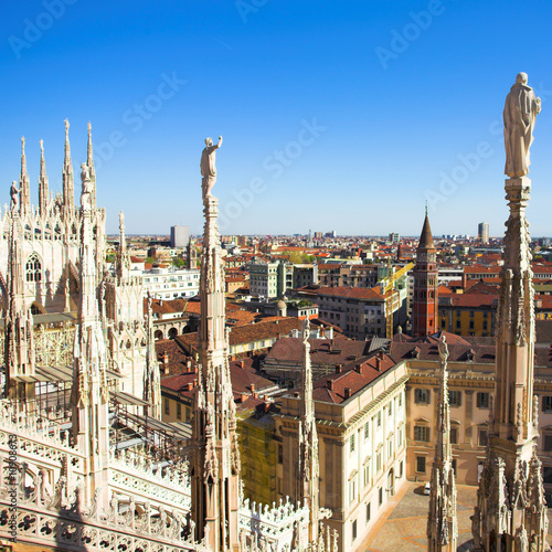 Panorama from Duomo roof, Milan, Italy © Denis Babenko