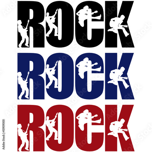 Rock n roll word with silhouettes #10909000