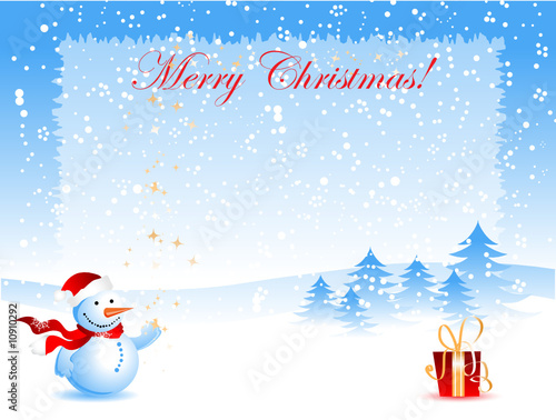 Christmas card, snowman