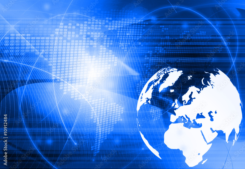 Europe map technology-style artwork Europe map technology-style artwork