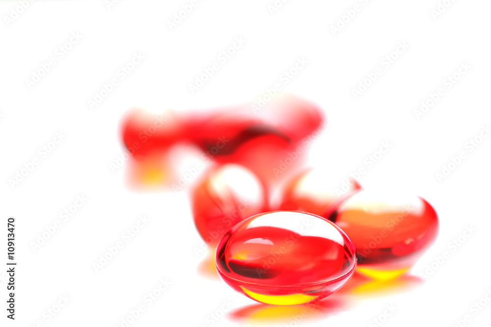 red pills on white red pills on white