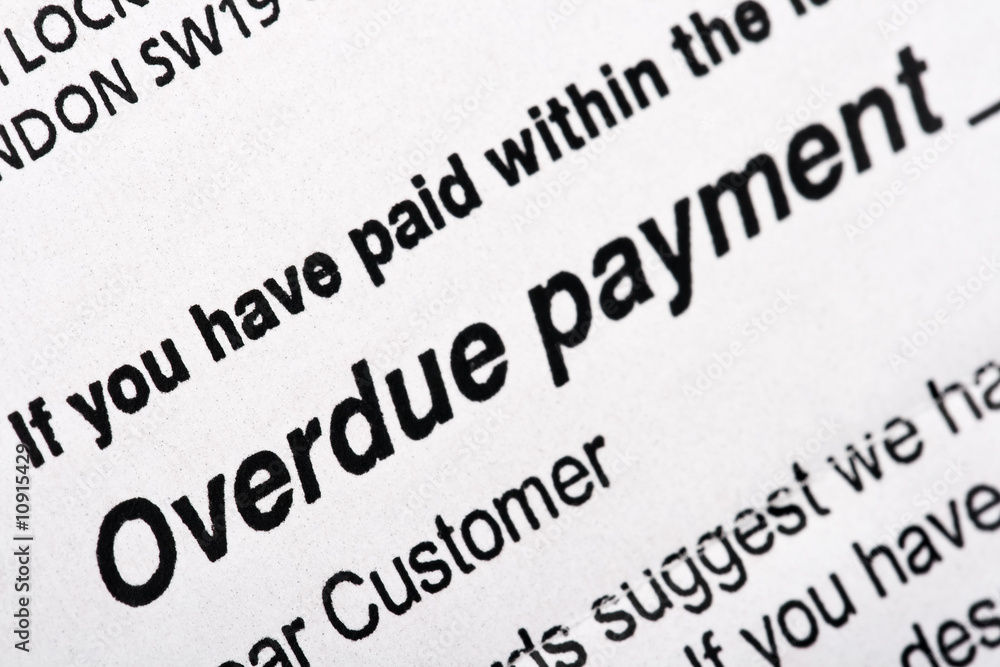 Overdue payment bill. Concept for cost of living. Overdue payment bill. Concept for cost of living.