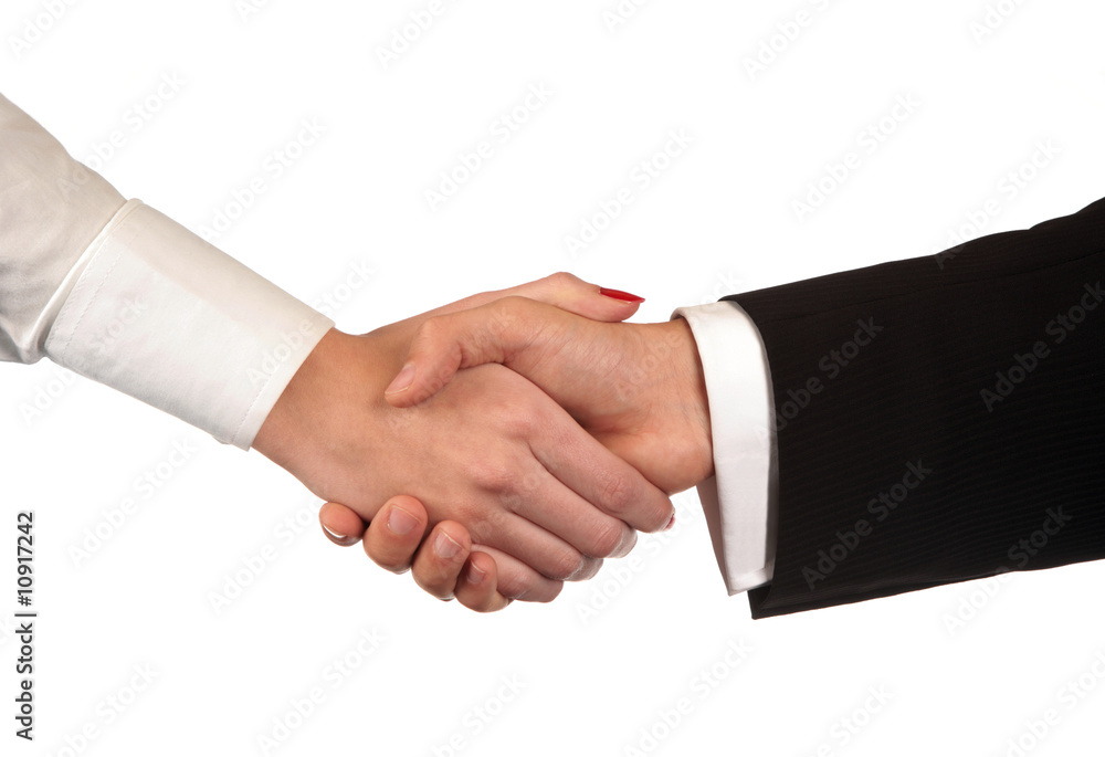 Handshake Woman & Man Stock Photo | Adobe Stock