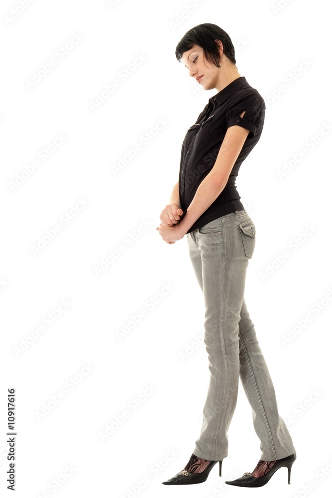 young woman isolated on white background young woman isolated on white background